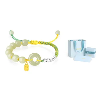 YINCHIE 925 Sterling Silver Bracelets Women's Pale Greenish-White Jade