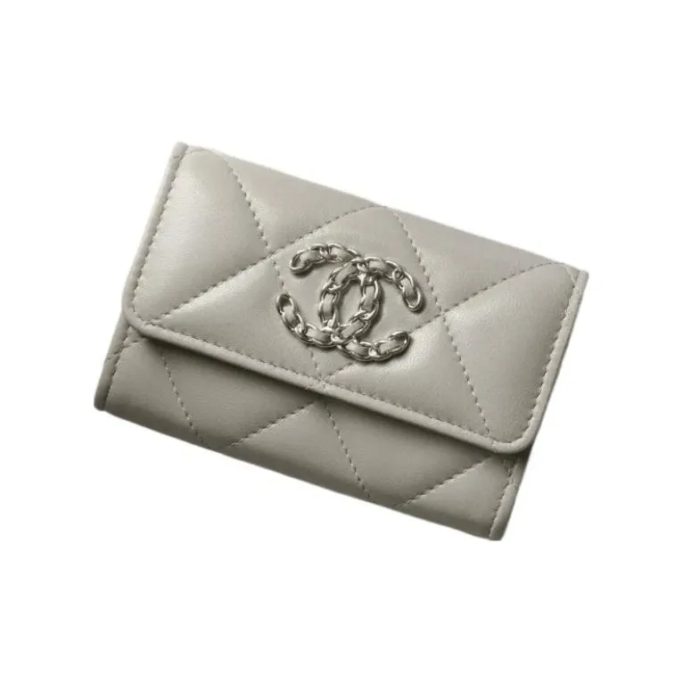 CHANEL 19BagWOC Lambskin Flap Bag Handbag, Shoulder Bag, Crossbody Bag Women's Gray-2