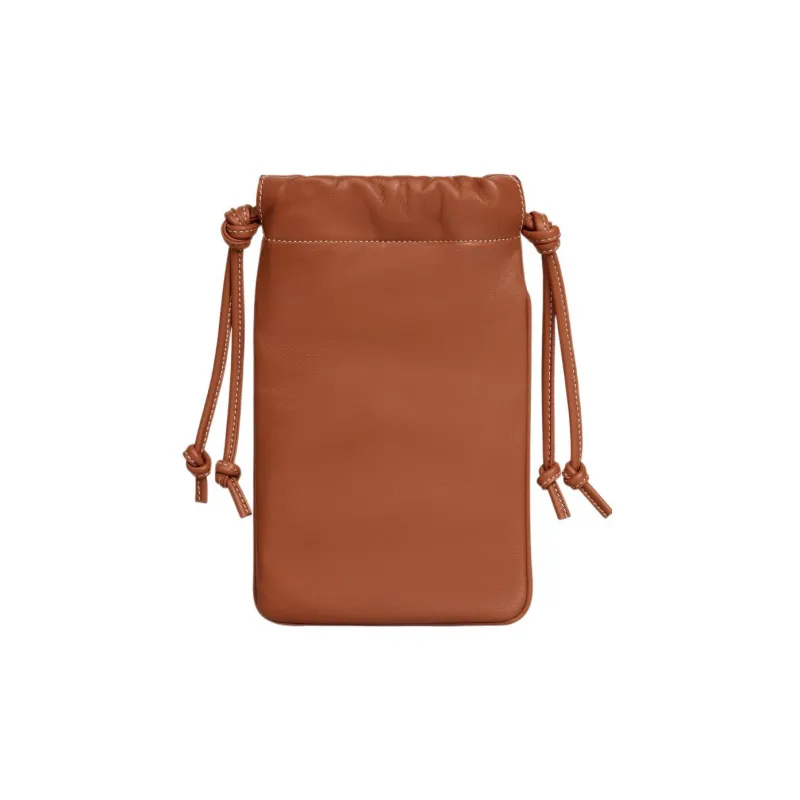 CELINE Triomphe Smooth Sheep Leather Shoulder Bag Crossbody Bag Cell Phone Pouch Women's Tawny-1