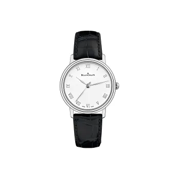 BLANCPAIN VILLERET Automatic Mechanical Movement Women's Watch 29mm White Dial Stainless Steel Case Fabric Strap