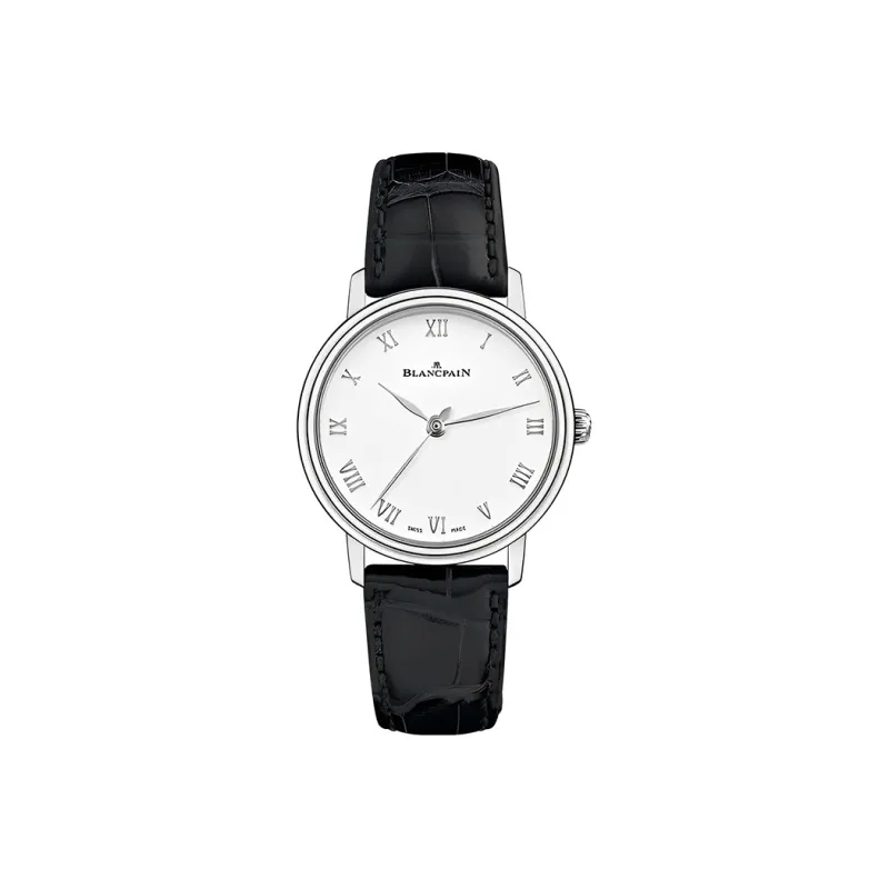BLANCPAIN VILLERET Automatic Mechanical Movement Women's Watch 29mm White Dial Stainless Steel Case Fabric Strap-0