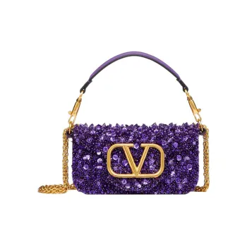 Valentino Locò Embroidery Shoulder Bag Crossbody Bag Handbag Mini Women's Splendid Purple