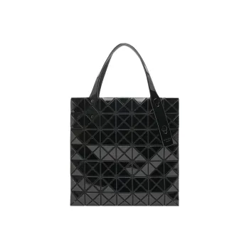 ISSEY MIYAKE Prism Shiny Leather Handbag Women's Black