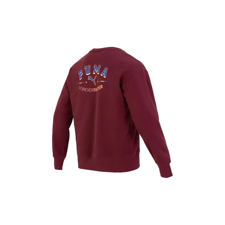 PUMA Team Badge Sweatshirts Men Burgundy-1