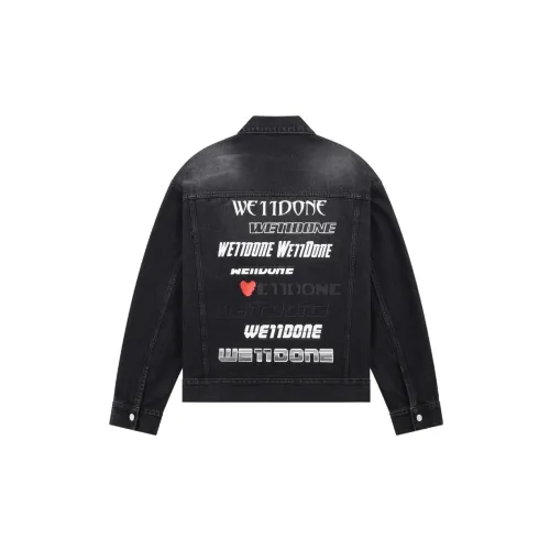 WE11DONE SS23 Denim Jackets Unisex Pitch Black