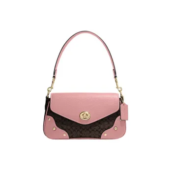 COACH Millie Cow Leather Handbag, Shoulder Bag Women's Black & Pink