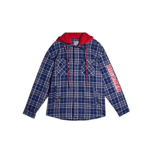 RIGORER Jackets Unisex Gray Blue Check