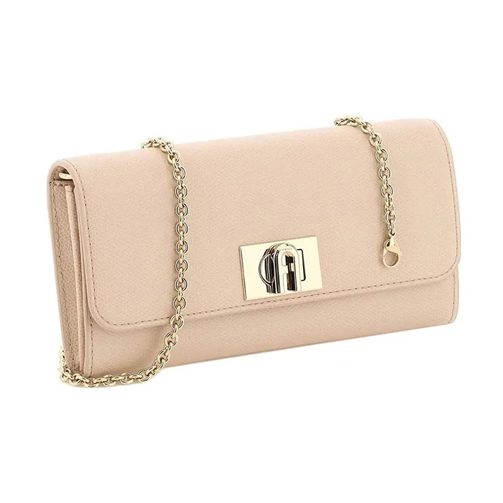 Furla Calfskin Shoulder Bag Crossbody Bag Wallet Women's Pink-1