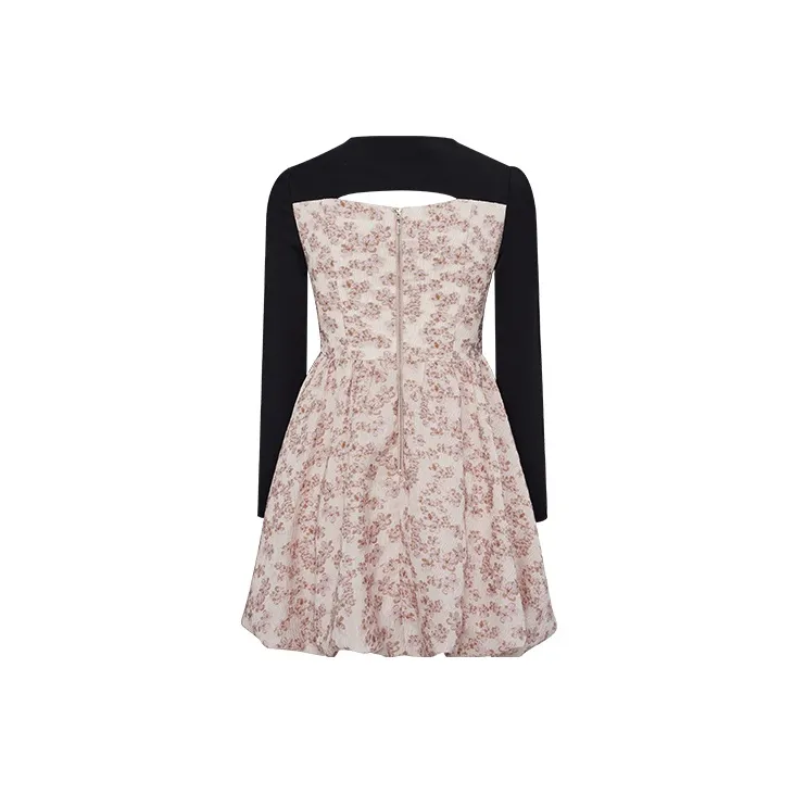 TAMMY TANGS A Line Skirt Dress Pink, Black & Multicolor-1