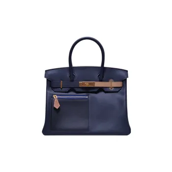 HERMES Birkin Swift Leather Birkin Bag Handbags Regular Women's Blue