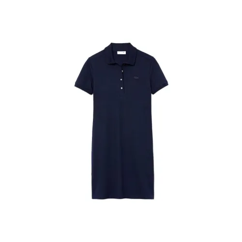 LACOSTE Short-Sleeved Dresses Women's Marine Blue