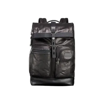 TUMI Alpha Bravo Cow Leather Backpack Men's Black