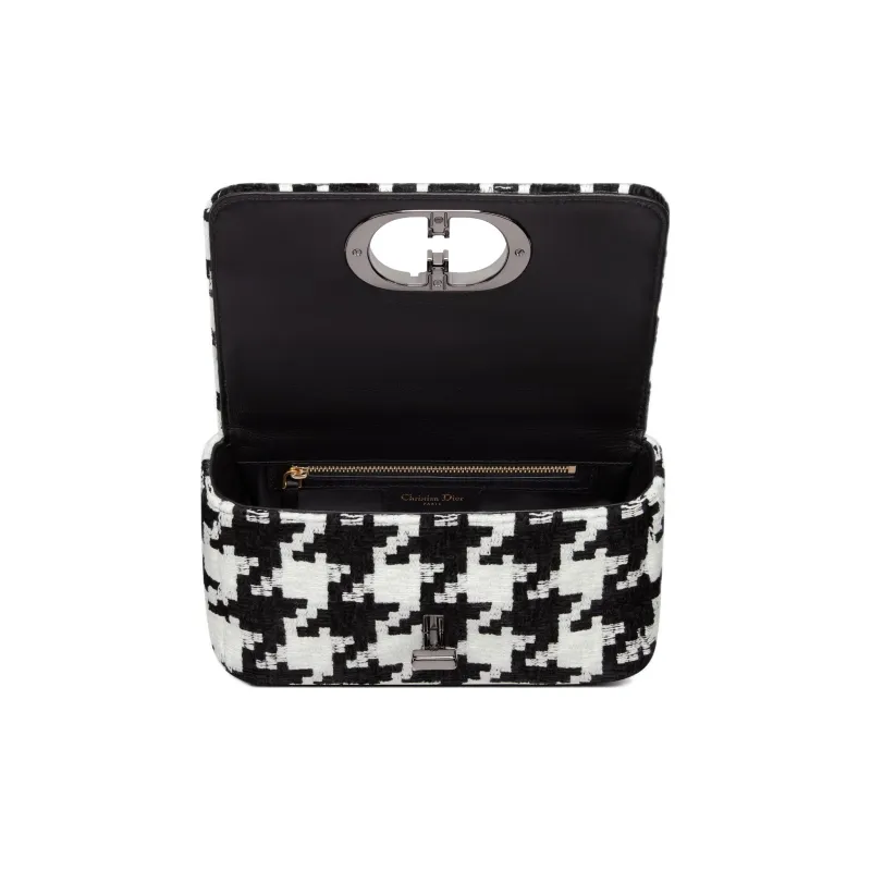 DIOR Caro Houndstooth Fabric Crossbody Bag, Shoulder Bag Women's-3