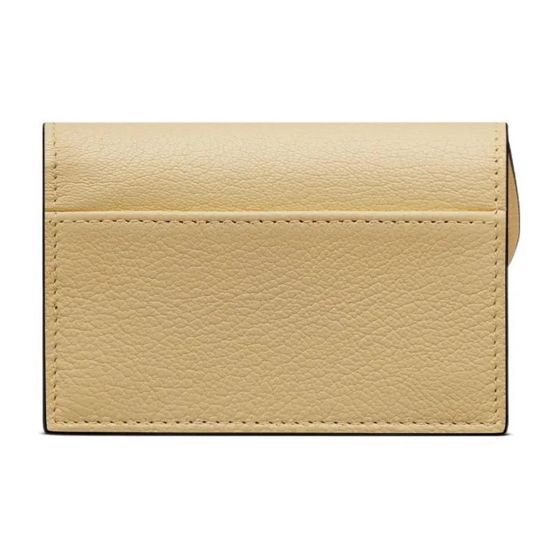 DIOR Saddle Sheepskin Card Clip Card Holder Women's Light Yellow-1