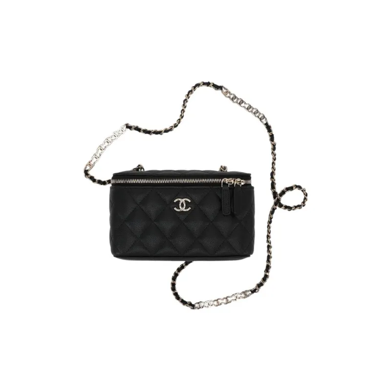CHANEL Caviar Grain Embossed Calfskin Box Bag, Handbag, Shoulder Bag, Crossbody Bag Women's Black-1