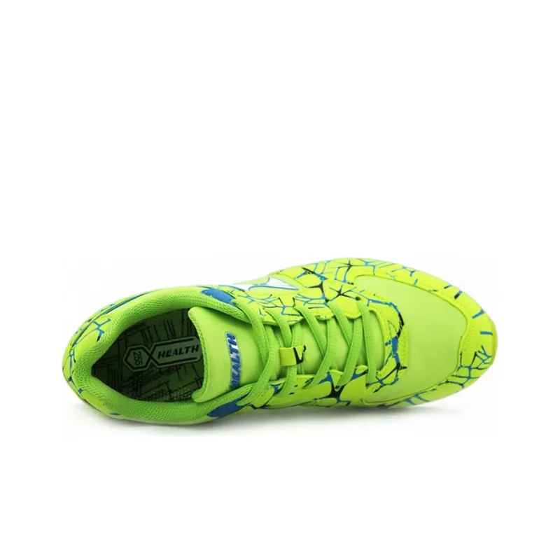 HEALTH 699 Cushioning Anti Slip And Wear Resistant Low Top Casual Running Shoes Unisex Neon Green Light Blue-3