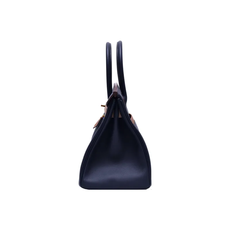 HERMES Birkin Swift Leather Birkin Bag Handbags Regular Women's Blue-1