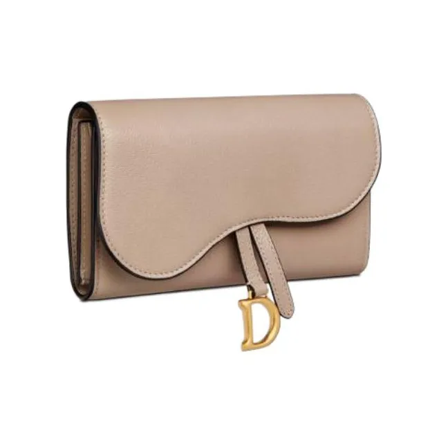 DIOR Saddle Goatskin Wallet Women's Hazelnut-2