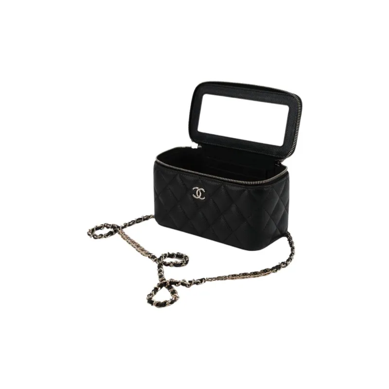 CHANEL Caviar Grain Embossed Calfskin Box Bag, Handbag, Shoulder Bag, Crossbody Bag Women's Black-2
