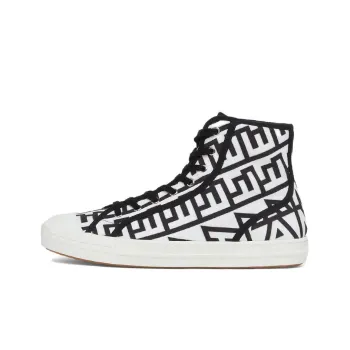 FENDI Domino High Top Stylish Skateboarding Shoes Men's Black White