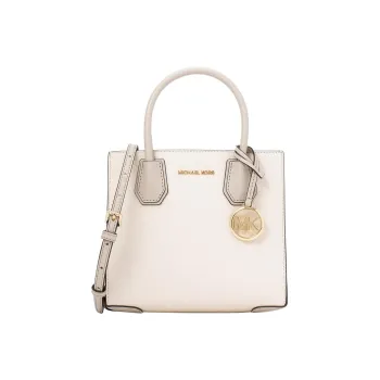 MICHAEL KORS Mercer Cow Leather Shoulder Bag, Crossbody Bag, Handbag Regular Women's Cream White