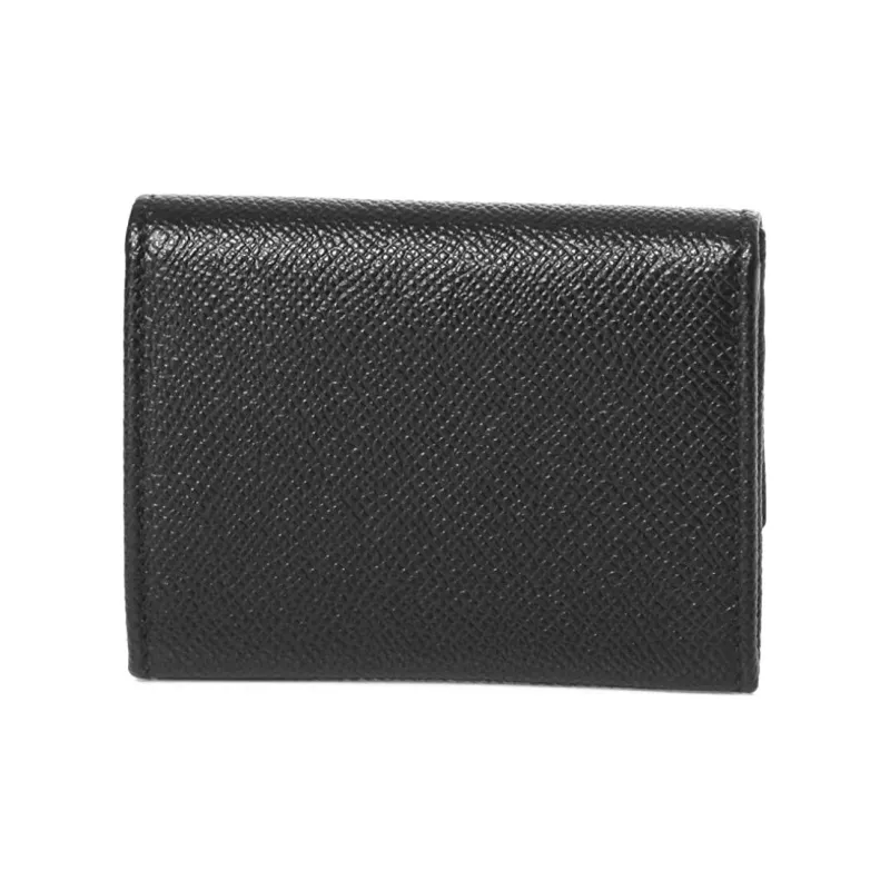 BVLGARI Calfskin Business Card Holder Card Case Women's Black-1