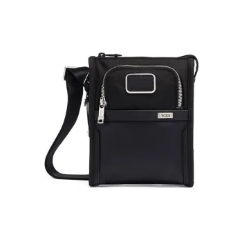 TUMI Alpha 3 Nylon Fabric Small Square Bag Shoulder Bag, Crossbody Bag Men's Black