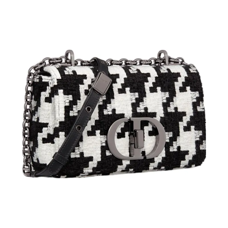 DIOR Caro Houndstooth Fabric Crossbody Bag, Shoulder Bag Women's-1