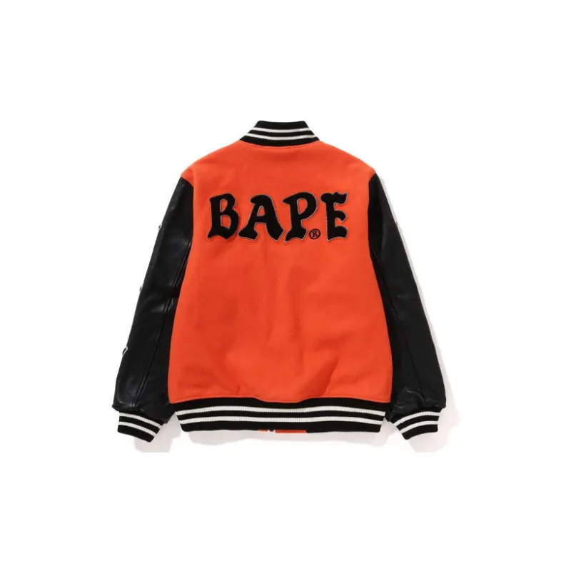 A BATHING APE A BATHING APE Relaxed Fit Varsity Jacket-3