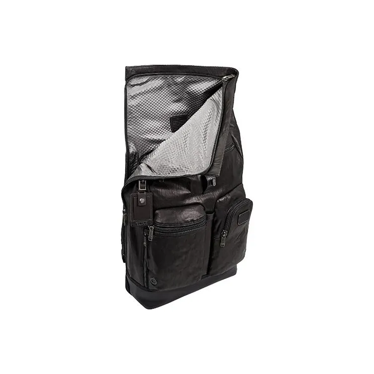 TUMI Alpha Bravo Cow Leather Backpack Men's Black-1