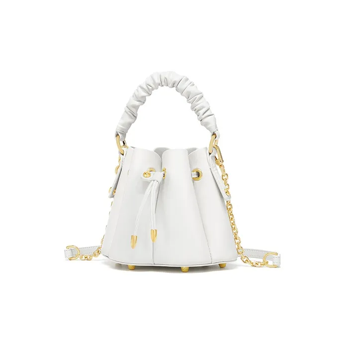 Gong Xuan Genuine Leather Crossbody Bag, Handbag Trumpets Women's White-2