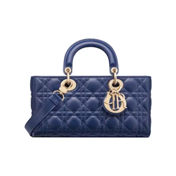 DIOR Lady D-JOY Sheepskin Daisie Bag Shoulder Bag Crossbody Bag Handbag Women's Royal Blue