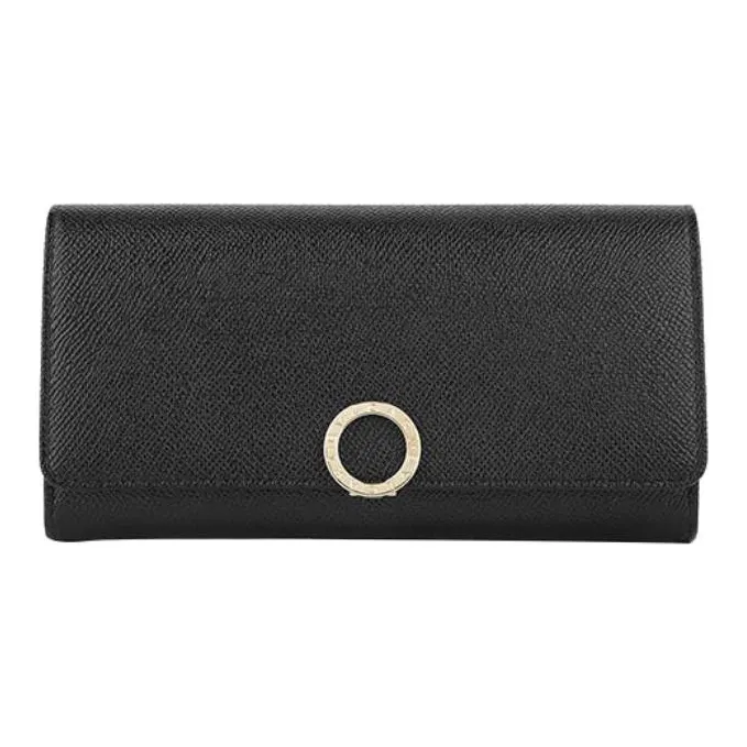 BVLGARI Cow Leather Wallet Women's Black-0