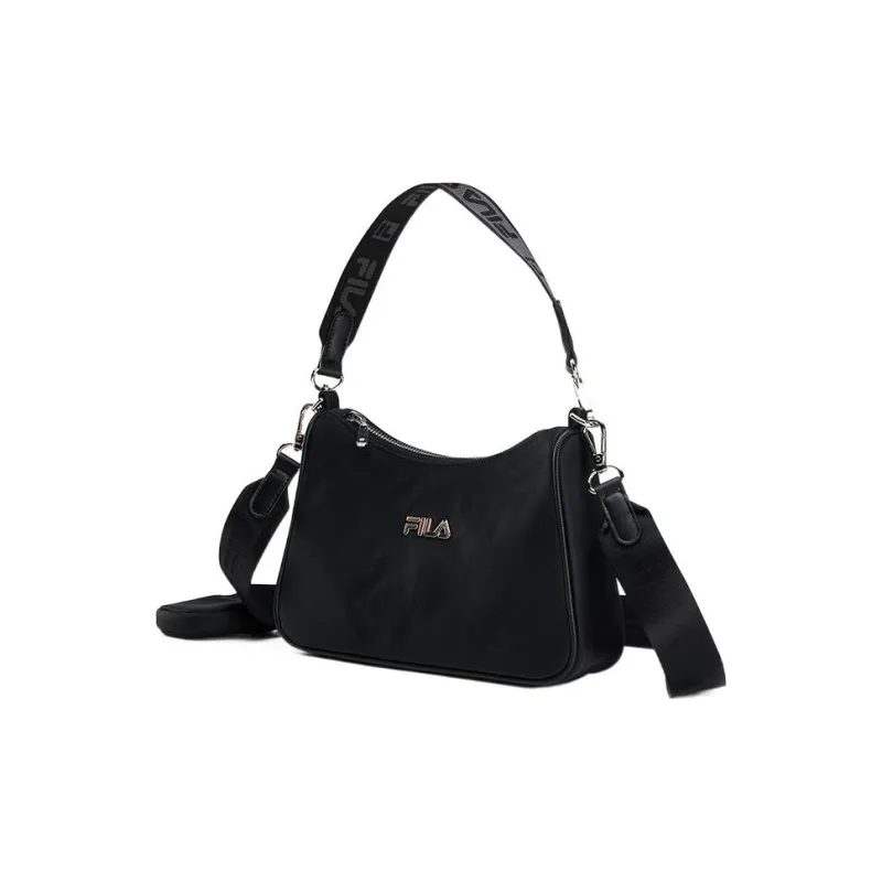 FILA Fabric Detachable Combination 2 in 1 Hobo Shoulder Bag Handbag Regular Women's Pure Black-1