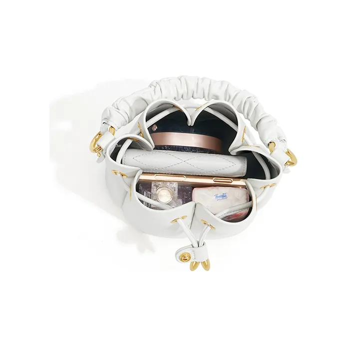 Gong Xuan Genuine Leather Crossbody Bag, Handbag Trumpets Women's White-6