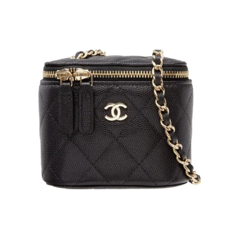 CHANEL Grain Embossed Cow Leather Box Bag, Crossbody Bag, Shoulder Bag Mini Women's Black-1