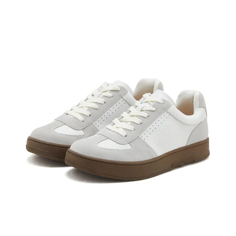 Staccato Gray Shoes White Versatile Skateboard Shoes Unisex-4