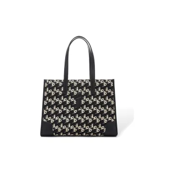 IAB Jacquard Tote Bag Shopping Bag Shoulder Bag Handbag Large Size Women's Night Black Denim Blue