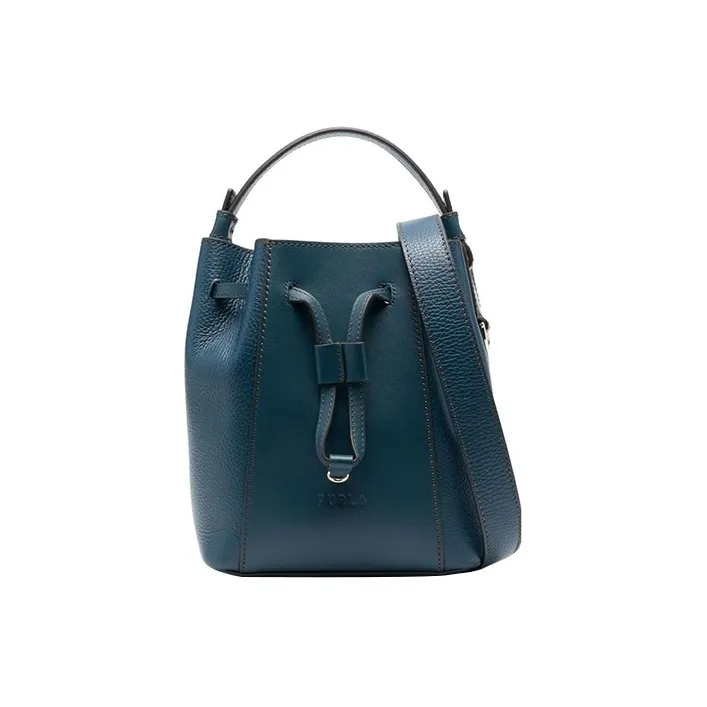 Furla Miastella Calfskin Bucket Bags Shoulder Bag Crossbody Bag Handbag Mini Women's Blue-0