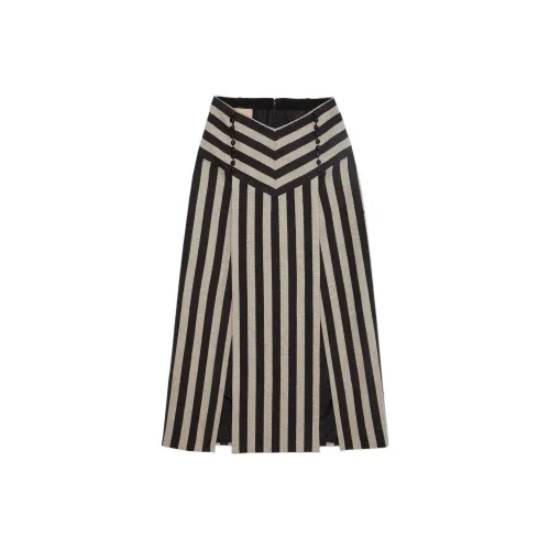 GUCCI Casual Long Skirts Women's Black/White