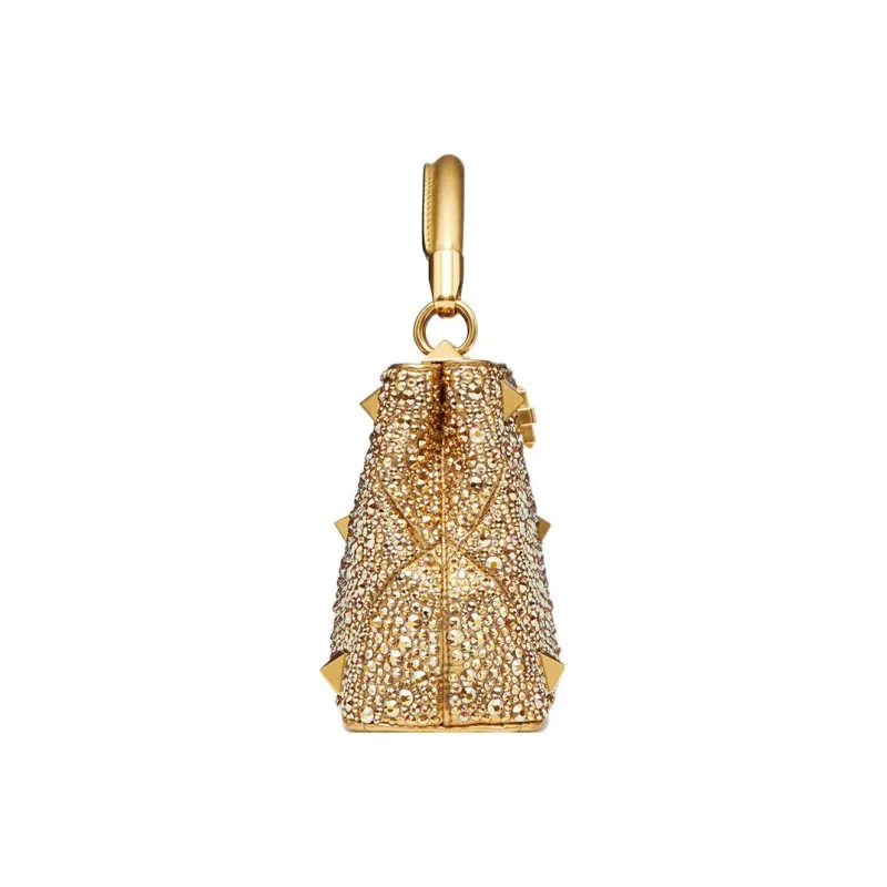 Valentino Roman Stud Rhinestone Shoulder Bag Crossbody Bag Handbag Mini Women's Antique Brass-3