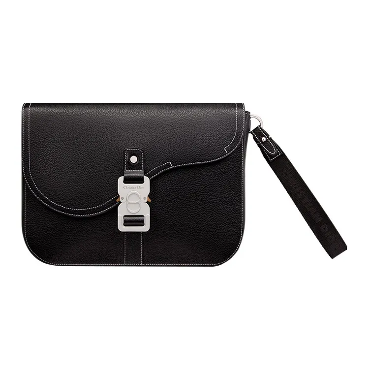 DIOR Grained Calfskin Clutch Men's Black-0