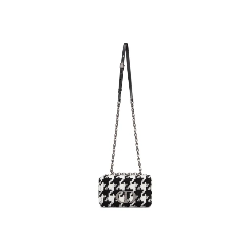 DIOR Caro Houndstooth Fabric Crossbody Bag, Shoulder Bag Women's-5