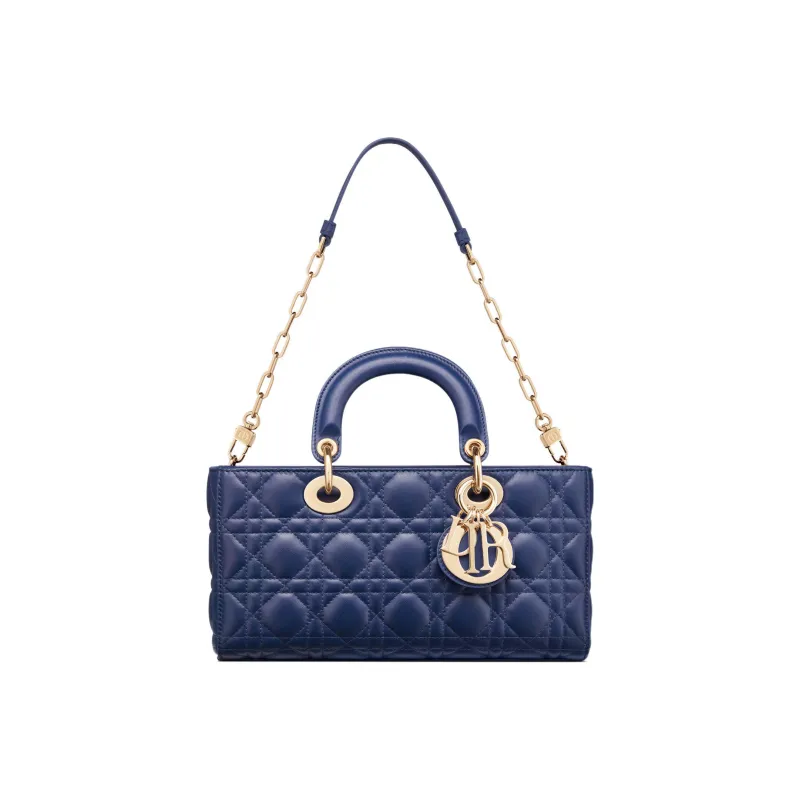 DIOR Lady D-JOY Sheepskin Daisie Bag Shoulder Bag Crossbody Bag Handbag Women's Royal Blue-4