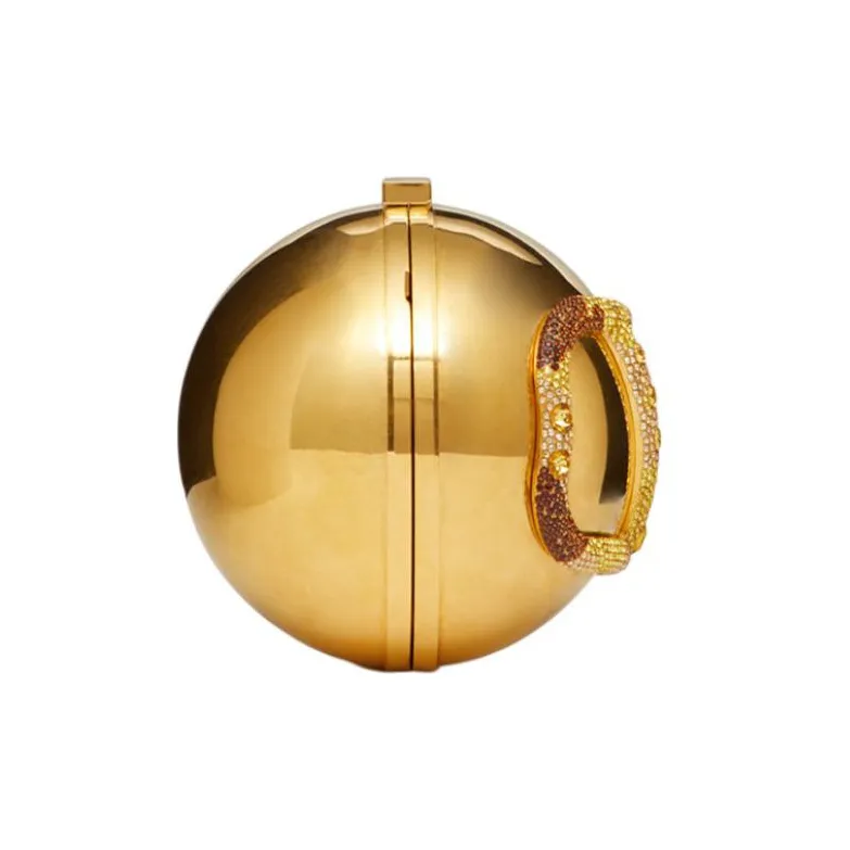 Valentino Vlogo Metal Rhinestone Eveningwear One Shoulder Crossbody Clutch Regular Women's Antique Brass-3