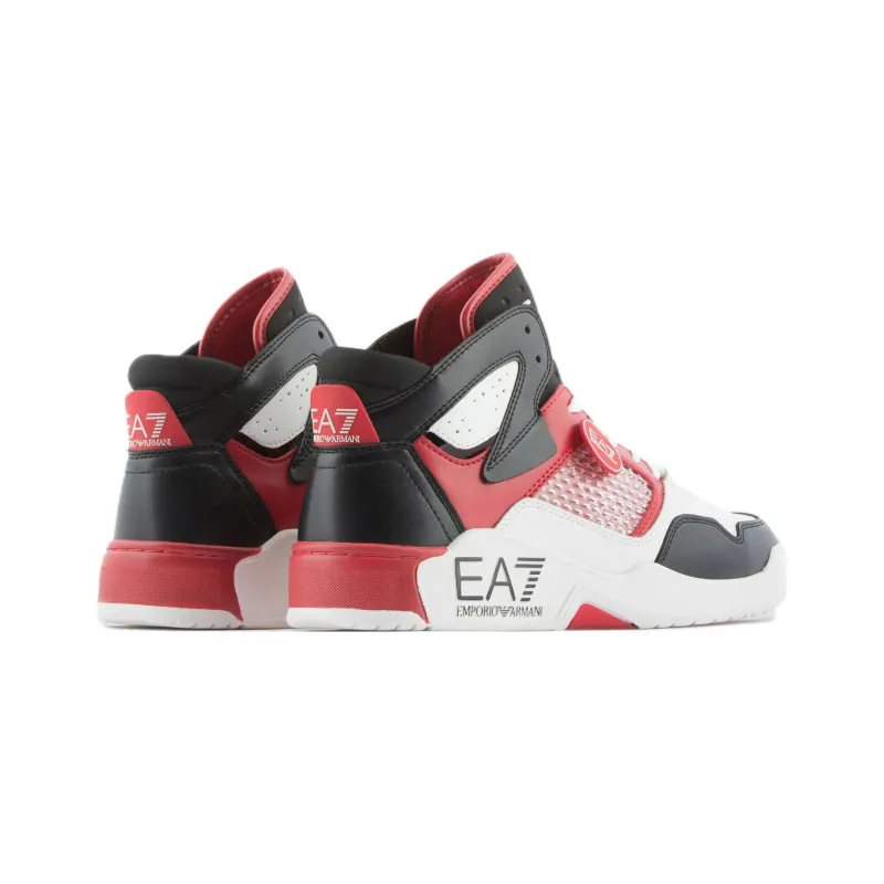 EMPORIO ARMANI EA7 Stylish Skateboarding Shoes Unisex Black White Red-3