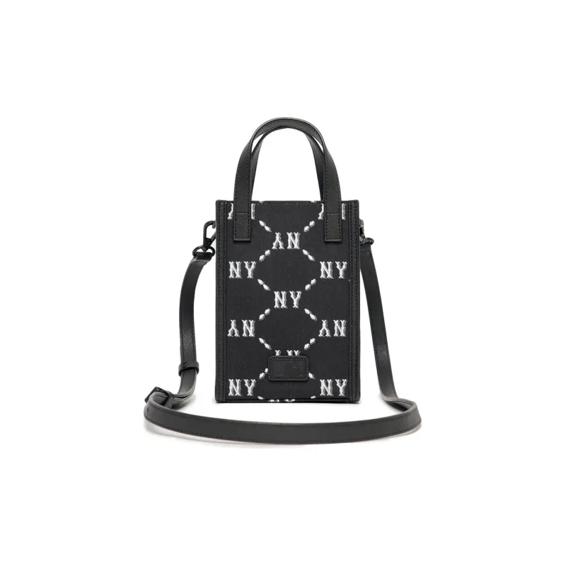 MLB Monogram Collection Polyester Portable One Shoulder Crossbody Cell Phone Pouch Small Size Women's Black-2