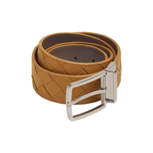 Bottega Veneta Leather Belts Men Caramel/Black Milk Chocolate