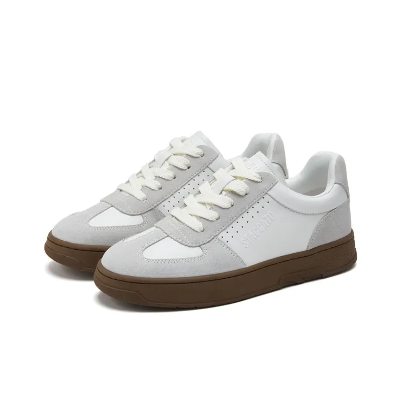 Staccato Gray Shoes White Versatile Skateboard Shoes Unisex-14