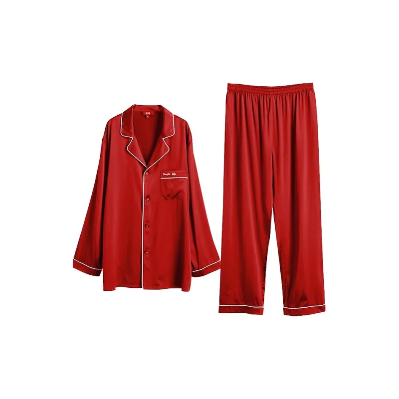 JINSANT Pajama Set Men's Caramel Red-0